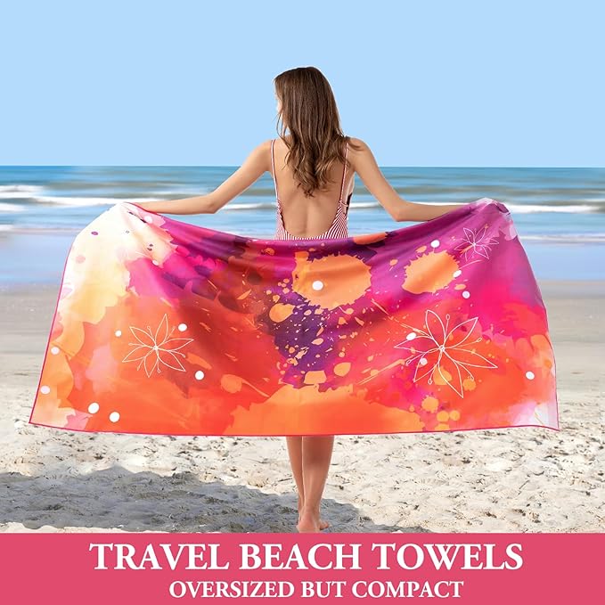Your Choice Microfiber Quick Dry Sand-Free Beach Towel for Adults & Kids (67x35 Inch, 60x30 Inch) - Oversized, Compact, Lightweight, Absorben