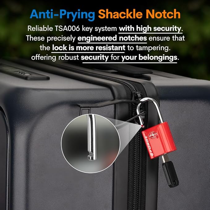 TSA Approved Luggage Locks, Ultra-Secure Dimple Key Travel Locks with Zinc Alloy Body