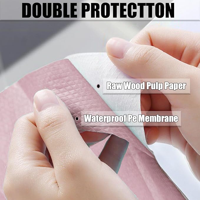 50 Pack Toilet Seat Covers Disposable 16x24 Inch XL Portable Toilet Liners Travel Seat Cover for Outdoors,Hotel, Hospital, Travel, Public Toilet Seat Cover (50pack, PINK)