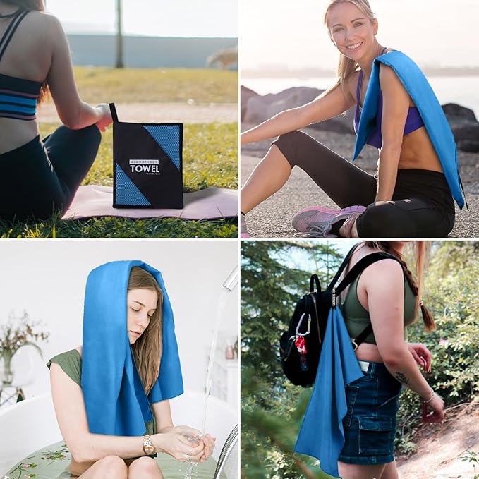 Microfiber Travel Towel, Soft Lightweight Quick Dry Towel, Super Absorbent Compact Travel & Sports & Beach Towels for Camping, Backpack, Gym, Swimming, Yoga, Hiking (XL:30"×60" -Blue)