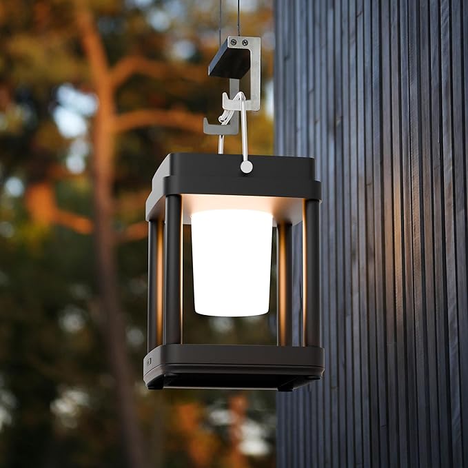 Solar Lantern Outdoor Table Lamp, Touch Control Outdoor Cordless Lantern, Solar Lanterns Waterproof Rechargeable Lanterns for Reading, Walking, Camping