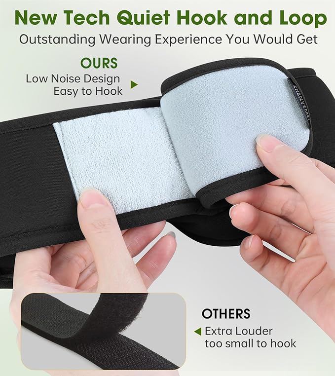 Bamboo Cotton Sleep Mask with Bluetooth Wireless Headphones - Blackout Eye Mask for Sleeping 3D Contoured Sleep Headband Ear Muffs Lengthen & Low Noise Hook for Better Experience (Black)