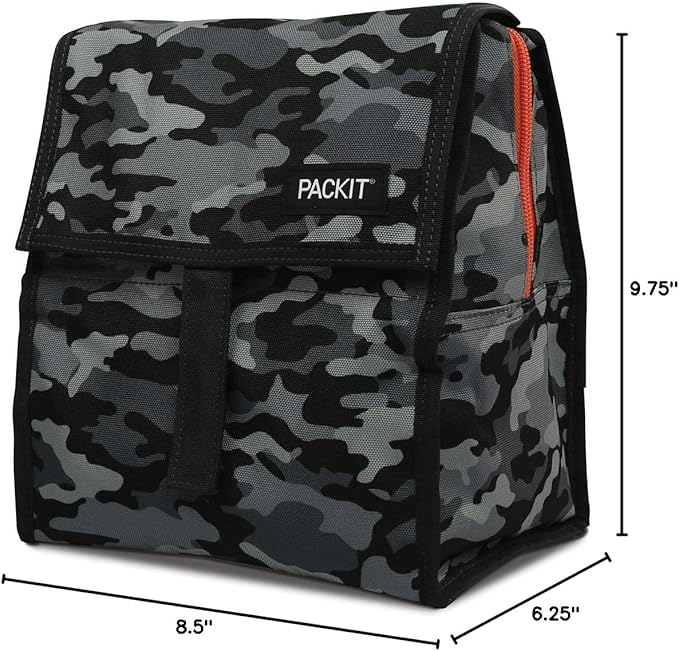 Freezable Lunch Bag, Charcoal Camo