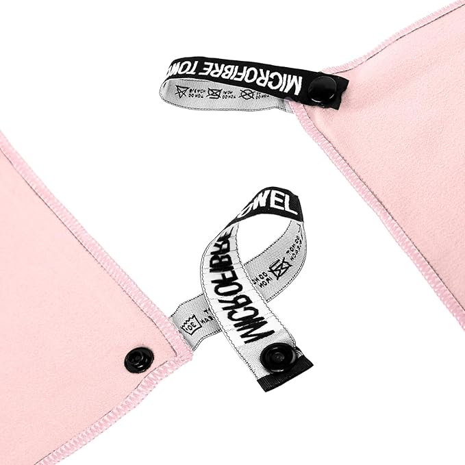 Microfiber Travel Towel, Soft Lightweight Quick Dry Towel, Super Absorbent Compact Travel & Sports & Beach Towels for Camping, Backpack, Gym, Swimming, Yoga, Hiking (XS:12"×24" -Pink)
