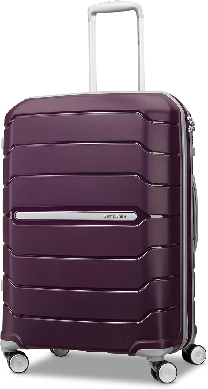 Samsonite Freeform 24-Inch Medium Luggage with Dual 360° Spinner Wheels - Checked Suitcase - TSA Lock, Airline-Approved - Lightweight Durable Polypropylene Expandable Hardshell - Amethyst Purple