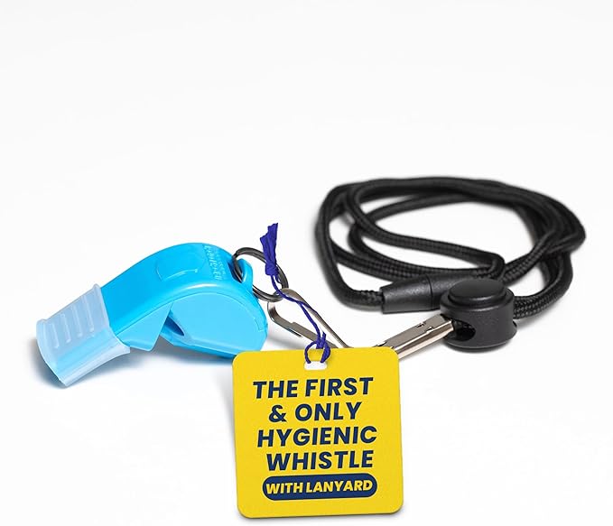 The Protector Whistle P51 - Coach Whistle - Official Whistle for Sports, Removable Cushioned Mouth Grip, Loud Safety Whistle for Adults with Breakaway Lanyard - Emergency Whistle Teacher Lifeguard
