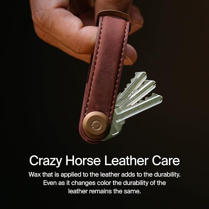 Orbitkey Crazy Horse Leather Key Organizer | Quiet Profile | Holds up to 7 Keys