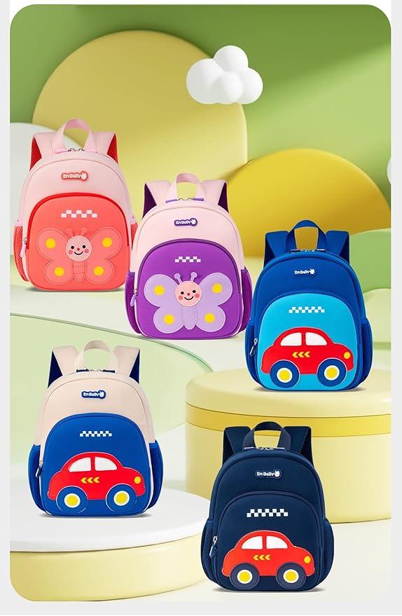Padgene Toddler Harness Backpacks Safety Leash Kids Anti Lost Kindergarten Preschool Backpack Neoprene Lightweight Animal Schoolbag 3D Cartoon Butterfly Mini Travel Bag for Boys Girls Ages 3-5