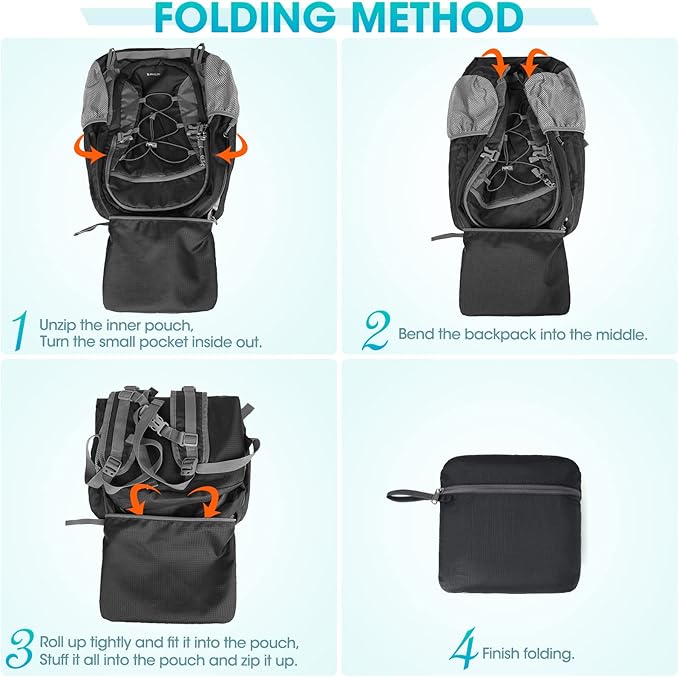 RAINSMORE Hiking Backpack 40L Waterproof Camping Backpack Lightweight Packable Backpack for Women Men Outdoor Travel Daypack
