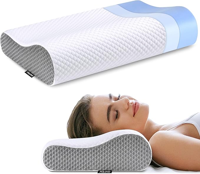 Neck Pillow Memory Foam for Pain Relief Bed Pillow for Sleeping, Ergonomic Orthopedic Cervical for Neck and Shoulder Pain, Side Back Stomach Sleeper