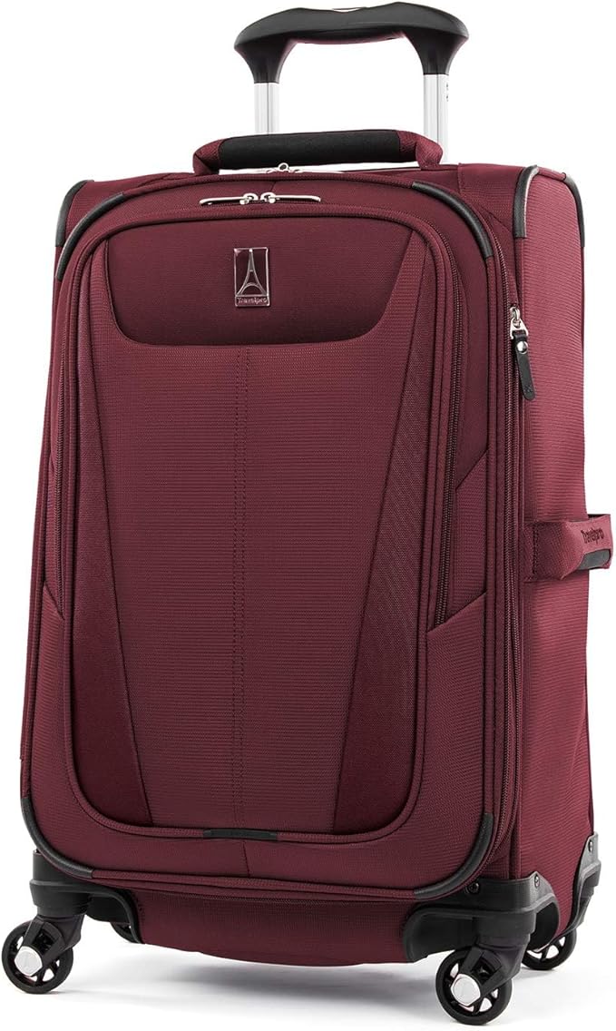 Travelpro Maxlite 5 Softside 2pc Set Expandable Carry On Luggage with 4 Spinner Wheels/Soft Underseat Tote, Lightweight Suitcase, Men and Women, Burgundy