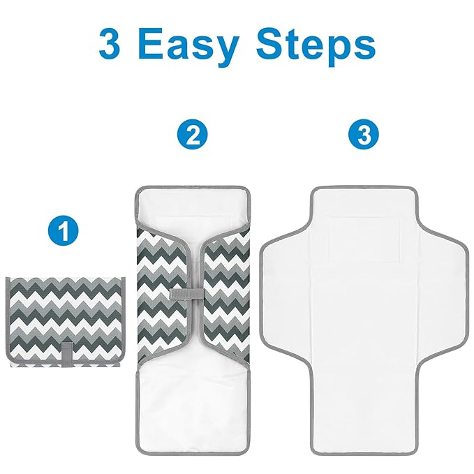 Accmor Portable Diaper Changing Pad, Waterproof Baby Changing Mat, Foldable Travel Diaper Changing Pads for Baby
