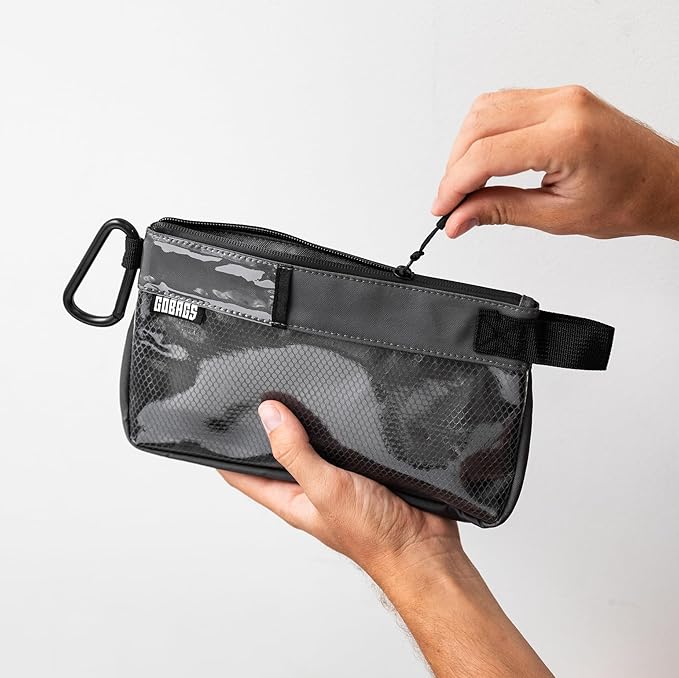 GOBAGS Production Zipper Bags - Electronics & Camera Accessories Bag - Cable organizer, Gear Accessory Pouch, Travel Camera Essentials (Small, Gray, 2 pack)