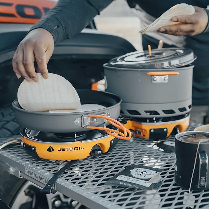 Jetboil Genesis Basecamp Backpacking and Camping Stove Cooking System with Camping Cookware