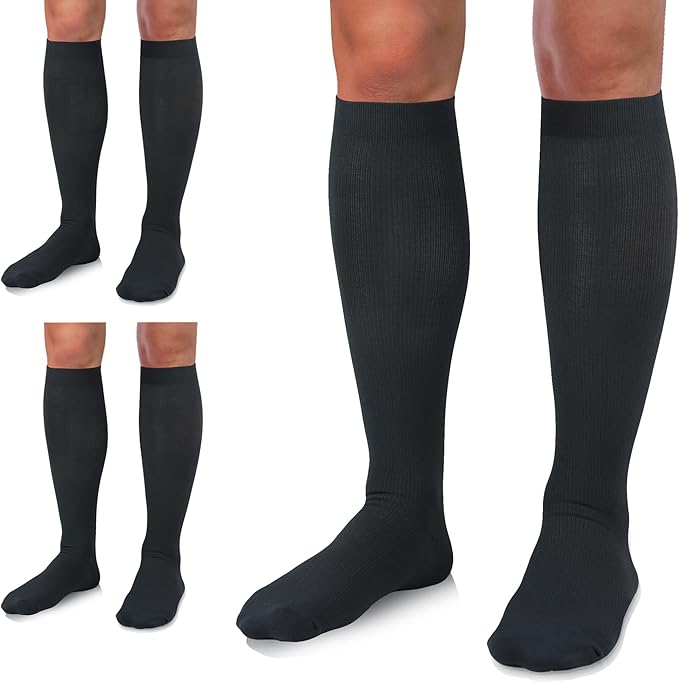 Medical Compression Socks for Women and Men 3 Pairs 20-30 mmHg Knee High Christmas Compression Stockings Circulation Best for Running Athletic Nurses