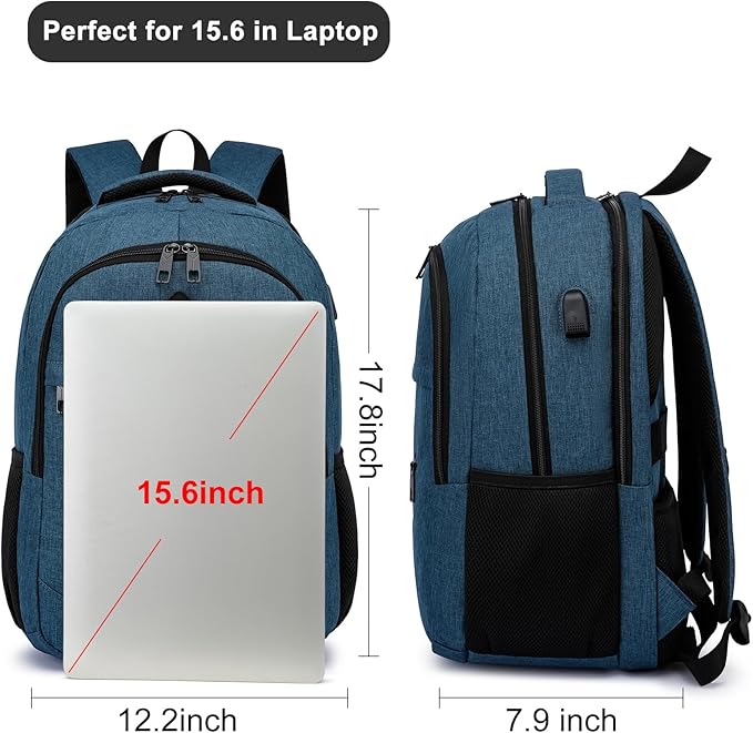 Backpack for Boys Men, School Backpack for Teens Girls, Lightweight Casual High School Bookbag, Daily-use Travel Laptop Backpack with USB Charging Port Fits 15.6 Inch Notebook