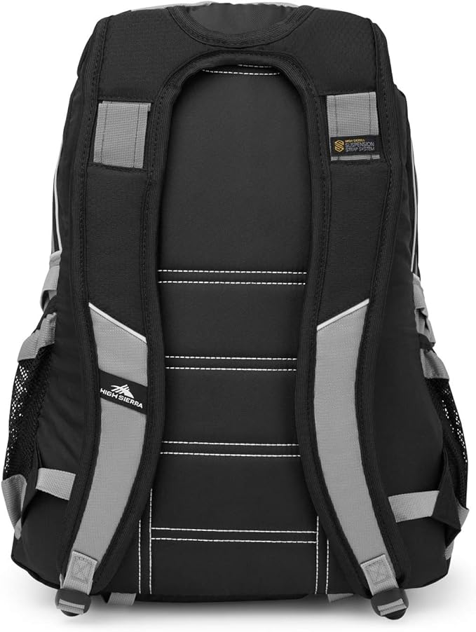 High Sierra Loop Backpack, Travel, or Work Bookbag with tablet sleeve, One Size, Black/Charcoal