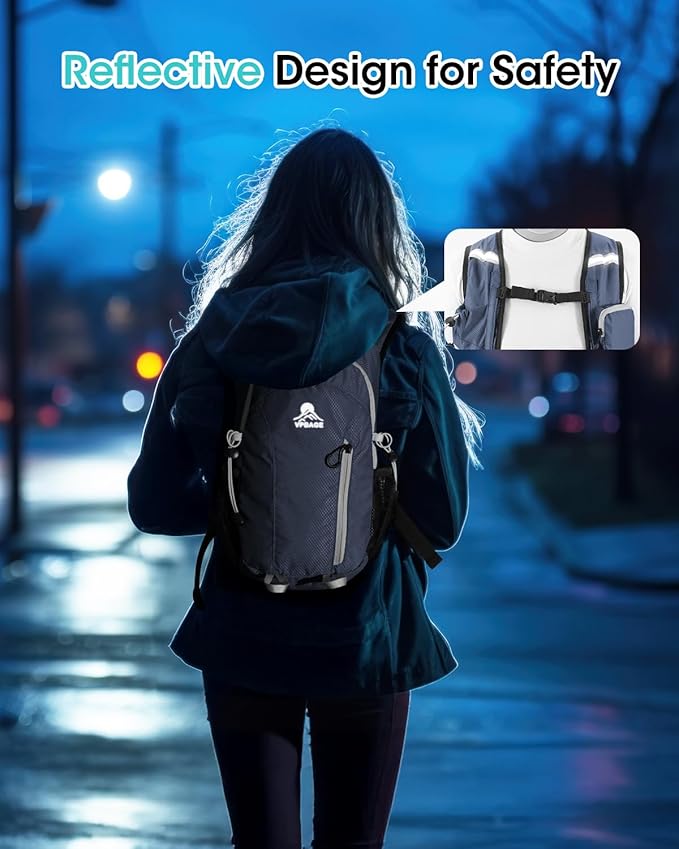 Small Hiking Backpack with Front Phone Holder, Packable Back pack with Chest and Waist Strap, Lightweight Daypack for Women Men