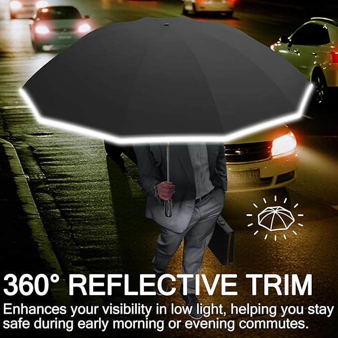 Auto Open Close Umbrella - Ultra Light Compact Travel & Backpack Size for Women and Men, UPF 50+ Eco-Friendly Sun Protection & Windproof Rain Umbrella with UV Defense