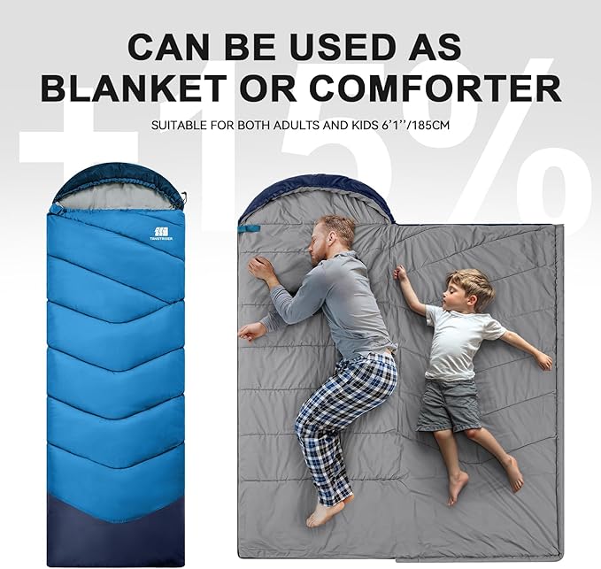 Sleeping Bags for Adults Cold Weather,Portable, Waterproof,Lightweight Sleeping Bag for Tall Girls Boys with Compression Sack for Warm Camping, Hiking, Outdoor & Indoor