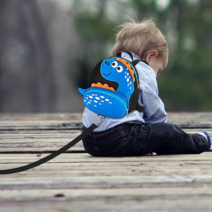 Accmor Toddler Backpack Leash, Cute Dinosaur Kids Harness Backpacks with Anti Lost Wrist Link, Adorable Child Backpack Mini Bag Wristband Tether Strap Leashes for Baby Boys Girls Ages 1-3 Years