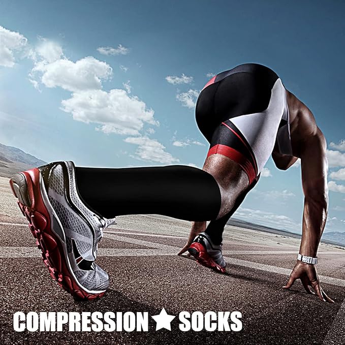 CHARMKING Compression Socks for Women & Men Circulation (3 Pairs) 15-20 mmHg is Best Support for Athletic Running Cycling