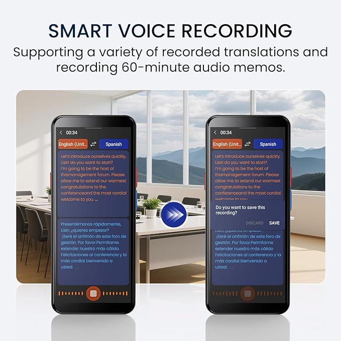 Language Translator Device, 5.5" High-end Upgraded Ai Translator No WiFi Needed, Support 150 Languages, Two Way Real-Time Voice Offline Recording Premium Translator Device for Business Travel