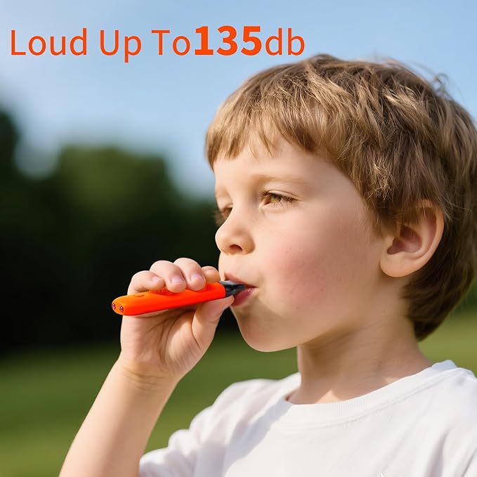Multifunctional Survival Emergency Whistle for Kids with Compass Hiking Survival, Thermometer & Neck Lanyard | Emergency Safety Gear for Hiking, Camping, Kayaking, Boating, Climbing