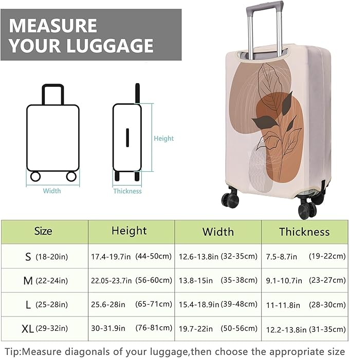 Travel Luggage Cover Suitcase Protector Fits 18-32 Inch Wheel Covers PatternedTravel Related Items Flower Luggage Protector Elastic S