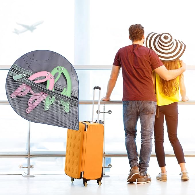 36 Pcs Travel Hangers Portable Foldable Travel Hanger Organizer, Plastic Cruise Ship Essentials Clothes Folding Hangers for Camping Flying RV Europe Vacation Essentials Suitcase, Brilliant Multi