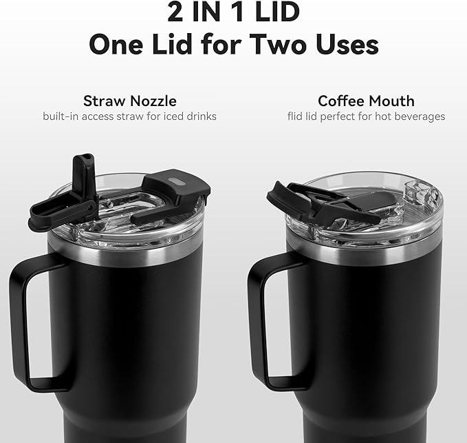HASLE OUTFITTERS 30oz Tumbler Bulk with Handle, Insulated Travel Coffee Mug Set with Handle Leak-Proof Double Wall Stainless Steel Vacuum Tumblers Pack Metal Cup for Hot and Cold Drink