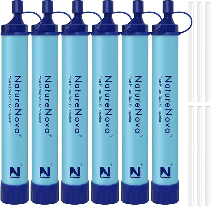 Personal Water Filter Straw Outdoor Portable Filtration Emergency Survival Gear Water Solutions Tactical Gear for Hiking Camping Accessories Travel Hunting Fishing Outing Backpacking