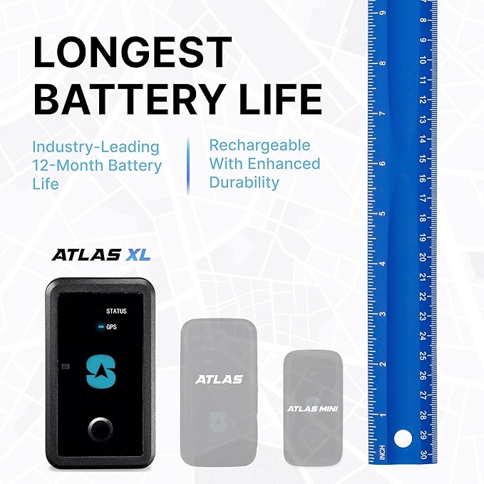 Spy Tec Atlas XL GPS Tracker | 12-Month Battery for Long-Term Tracking, Hidden Weatherproof GPS Tracker for Vehicles, Cars, Trailers, RV, Boats | Asset Tracking | Subscription Needed