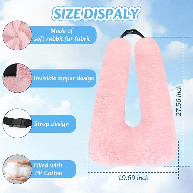 Travel Pillow, Car Pillow for Kids & Adults - Ergonomic Travel Pillows Sleeping Aid for Neck & Body Support, Car Travel Essentials Pillow on Road Trips-Pink
