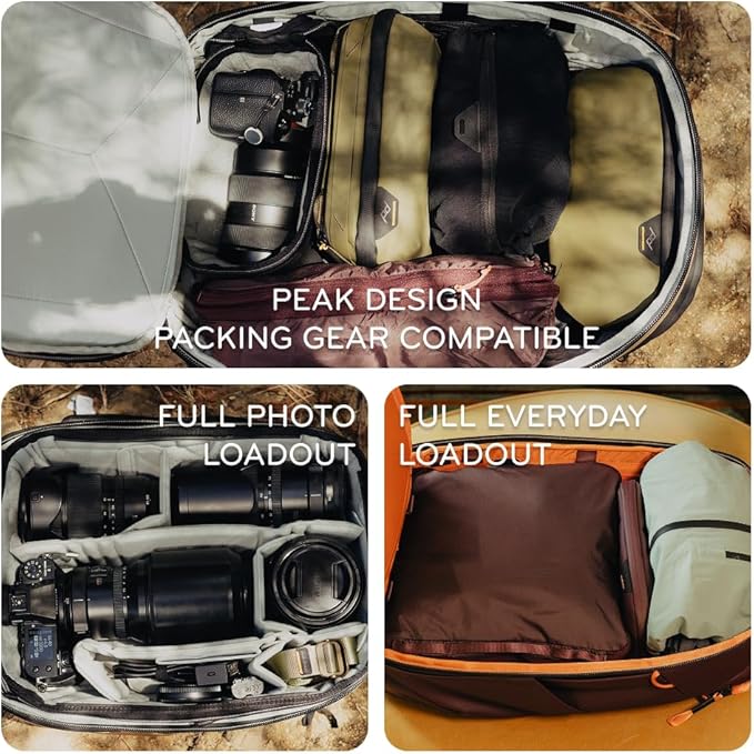 Peak Design Travel Backpack 30L, Coyote, Expandable 27-33L Design, Rear and Top Access, Weatherproof Shell, Laptop Sleeve, Ideal for Travel or Everyday Carry, Versatile Backpack for Men and Women