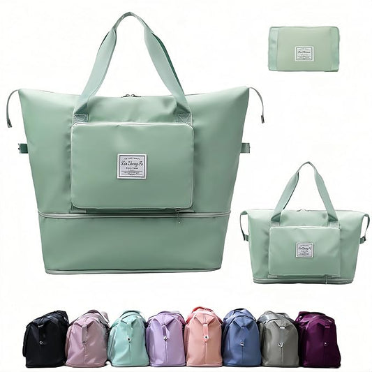 Large Capacity Foldable Travel Bag, Expandable lightweight Carry on Bag, Dry with Wet Separation Spor Duffel Bags