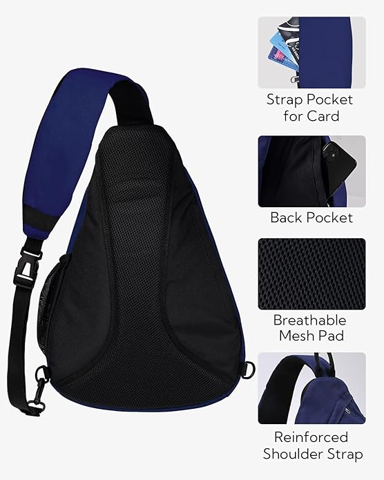 WATERFLY Large Crossbody Sling Bag: Over Shoulder Backpack Daypack Casual Cross Chest Side Pack