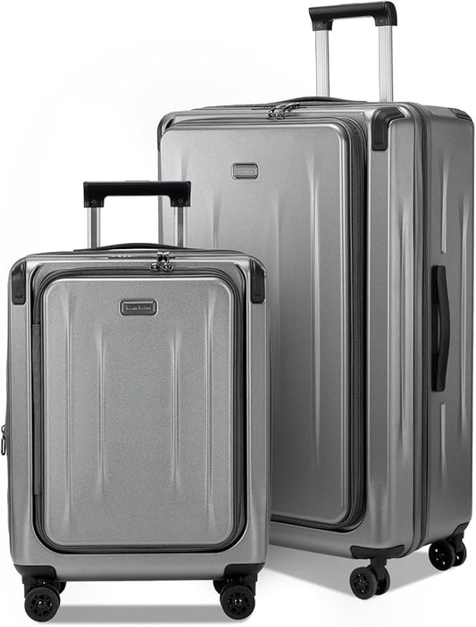 Premium Carry On Luggage, 20Inch&29 Inch Top Opening Airline Approved ABS+PC Hard Shell Suitcases with Silent Wheels, TSA Lock,Front Pocket and Wet-dry Separated Six-piece Set