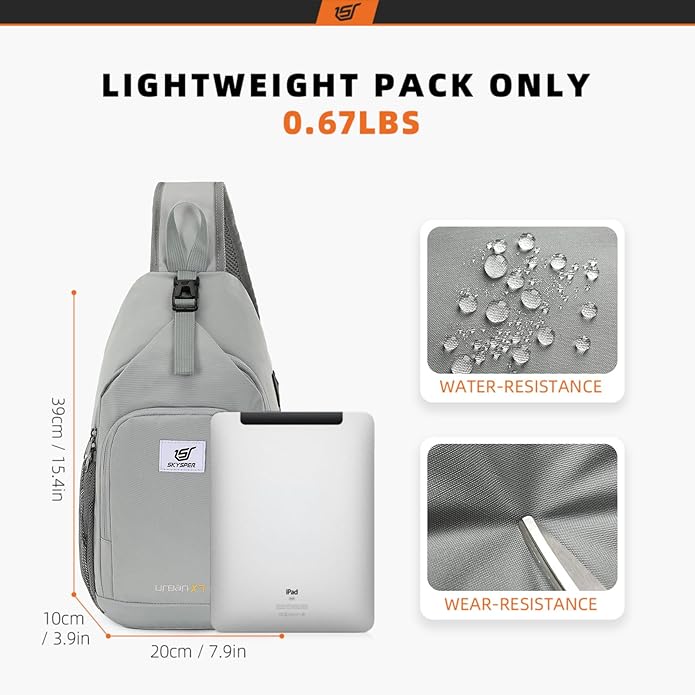 SKYSPER Sling Bag RFID Crossbody Sling Backpack Cross Body Shoulder Bag Travel Hiking Daypack for Women Men