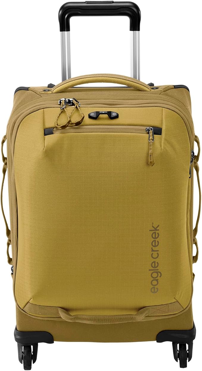 eagle creek Expanse 4-Wheel 21.5" International Carry-On Luggage - Rolling Four-Wheel Carry-On Luggage for Easy Travel - Lockable Zippers - Expandable Main Compartment - Telescoping Handles -Gold