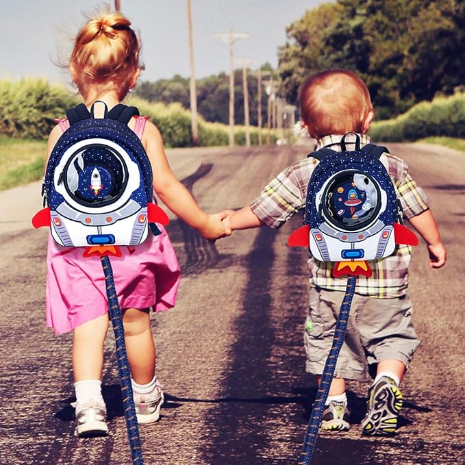 JiePai Rocket Toddler Kids Backpack with Harness Leash for Boys Girls Age 1-3