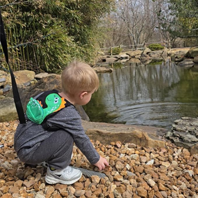 3 in 1 Toddler Harness Leash + Baby Anti Lost Wrist Link, Accmor Cute Dinosaur Child Safety Harness Tether, Kids Walking Wristband Assistant Strap Belt for Parent Boys Outdoor Activity (Black)
