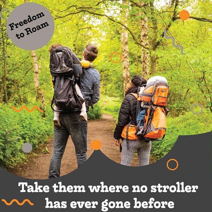 Hiking Baby Carrier Backpack - Comfortable Toddler/Baby Backpack Carrier System with Diaper Change Pad, Insulated Pocket + Rain and Sun Hood to Protect Your Child