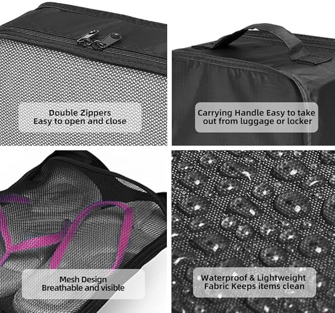 JJ POWER Travel Packing Cubes, Luggage Organizers with Shoe Bag