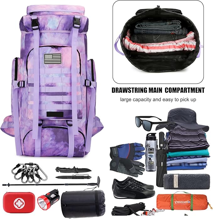 Hiking Backpack for Men 70L/100L Camping Backpack Military Rucksack Molle 3 Days Assault Pack for Climbing