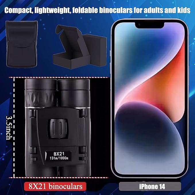Binoculars with Phone Adapter for Adults, Compact Pocket Travel Binocular for Bird Watching Concert Theater Opera High Powered Electronics Cruise Ship Essentials Norwegian Alaska Hiking Camping Gear