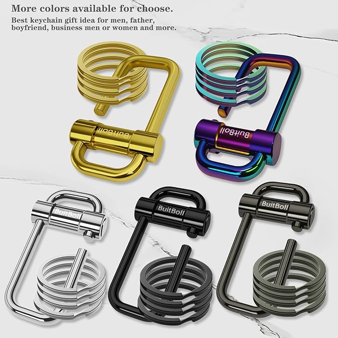 Key Chain, Heavy Duty Lock Key Ring Keychain Clip Key Holder Organizer for Home Car Keys Women Men