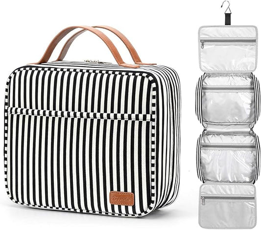 Hanging Travel Toiletry Bag,Large Capacity Cosmetic Travel Toiletry Organizer for Women with 4 Compartments & 1 Sturdy Hook,Perfect for Travel/Daily Use/Christmas