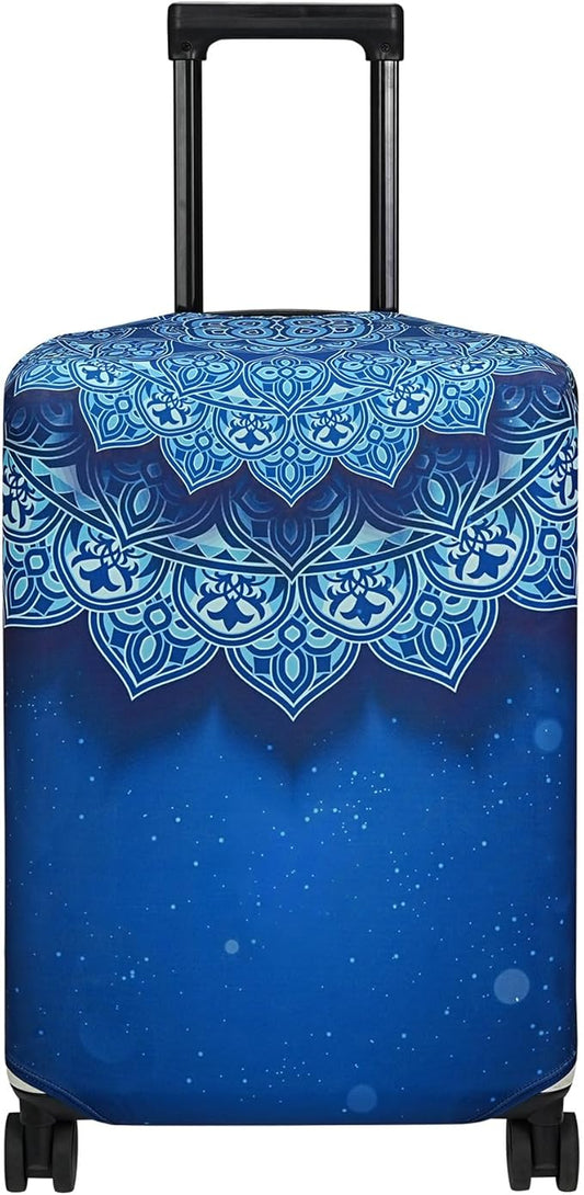 Explore Land Travel Luggage Cover Suitcase Protector Fits 31-32 Inch Case (Blue Violets, XL)
