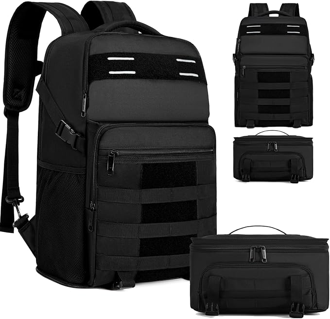 Lunch Backpack, Insulated Cooler Backpack Removable Lunch Box for Men Women, 15.6 Inches RFID Blocking Laptop Backpack Lunch Bag for Work Travel Black